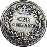 1866 Shilling - Victoria British Silver Coin