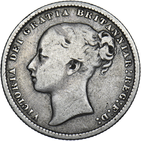 1869 Shilling (Die no. 6) - Victoria British Silver Coin