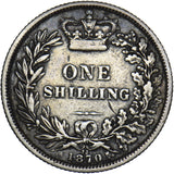 1870 Shilling (Die no. 12) - Victoria British Silver Coin