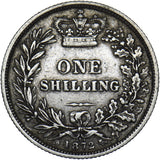 1872 Shilling (Die no. 130) - Victoria British Silver Coin - Nice