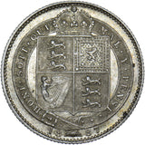 1887 Shilling - Victoria British Silver Coin - Very Nice