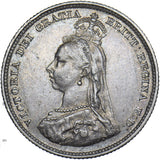1888 Shilling (8 Over 7) - Victoria British Silver Coin - Nice