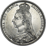 1889 Shilling - Victoria British Silver Coin - Very Nice