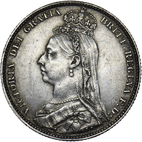 1892 Shilling - Victoria British Silver Coin - Nice