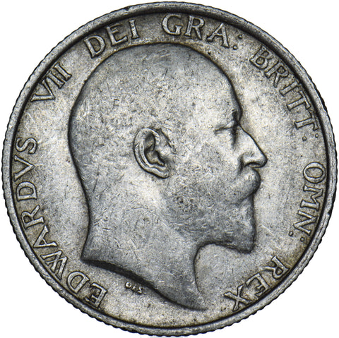 1907 Shilling - Edward VII British Silver Coin - Nice