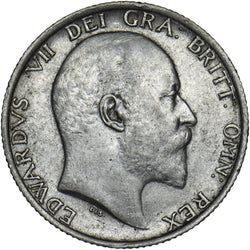 1909 Shilling - Edward VII British Silver Coin - Nice