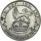 1919 Shilling - George V British Silver Coin - Very Nice