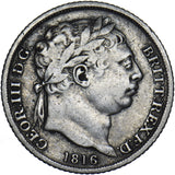 1816 Sixpence - George III British Silver Coin