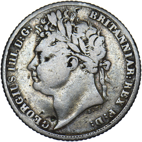 1821 Sixpence - George IV British Silver Coin