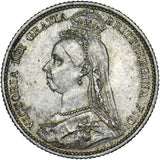 1887 Sixpence - Victoria British Silver Coin - Very Nice