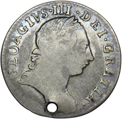 1762 Threepence (Holed) - George III British Silver Coin