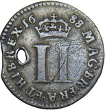 1688 Maundy Twopence (Holed) - James II British Silver Coin