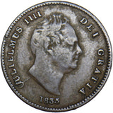 1835 Third Farthing - William IV British Copper Coin