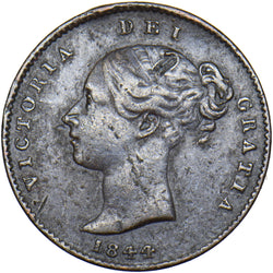 1844 Third Farthing - Victoria British Copper Coin