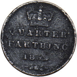 1852 Quarter Farthing - Victoria British Copper Coin