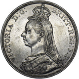 1887 Crown - Victoria British Silver Coin - Nice