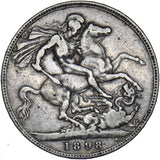 1898 LXII Crown - Victoria British Silver Coin