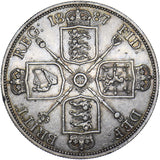 1887 Double Florin (Roman 1) - Victoria British Silver Coin - Nice