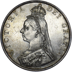 1887 Double Florin (Roman 1) - Victoria British Silver Coin - Very Nice