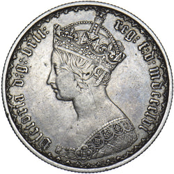 1856 Gothic Florin - Victoria British Silver Coin - Nice