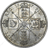 1887 Florin - Victoria British Silver Coin - Superb