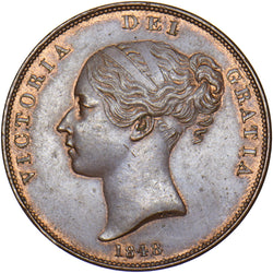 1848 Penny - Victoria British Copper Coin - Superb