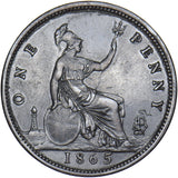 1865 Penny - Victoria British Bronze Coin - Very Nice