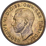 1950 Penny - George VI British Bronze Coin - Very Nice