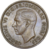 1951 Penny - George VI British Bronze Coin - Very Nice