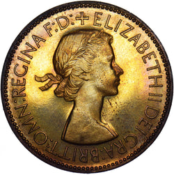 1953 Proof Penny - Elizabeth II British Bronze Coin - Superb