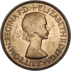 1953 Penny - Elizabeth II British Bronze Coin - Very Nice