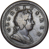 1724 Halfpenny - George I British Copper Coin - Nice
