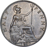 1900 Halfpenny - Victoria British Bronze Coin - Very Nice