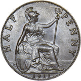 1911 Halfpenny - George V British Bronze Coin - Very Nice