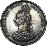 1887 Shilling - Victoria British Silver Coin - Very Nice