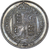 1887 Shilling - Victoria British Silver Coin - Very Nice