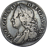 1758 Sixpence - George II British Silver Coin - Nice