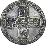 1758 Sixpence - George II British Silver Coin - Nice