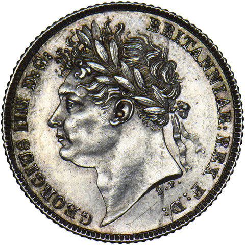 1821 Sixpence - George IV British Silver Coin - Superb