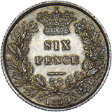 1859 Sixpence - Victoria British Silver Coin - Very Nice