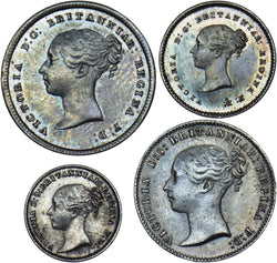 1845 Maundy Set - Victoria British Silver Coins - Superb