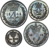 1845 Maundy Set - Victoria British Silver Coins - Superb
