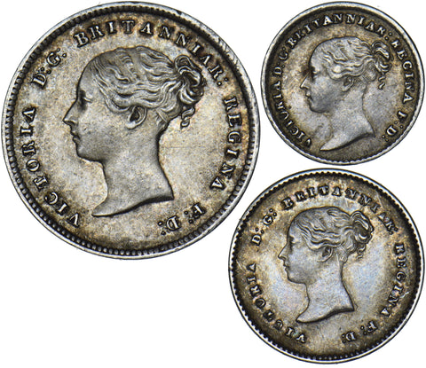 1861 Part maundy Set - Victoria British Silver Coins - Very Nice