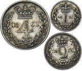1861 Part maundy Set - Victoria British Silver Coins - Very Nice