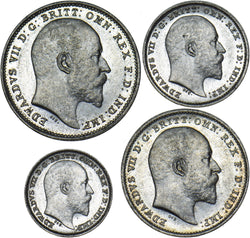 1906 Maundy Set - Edward VII British Silver Coins - Superb