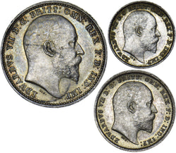 1908 Part maundy Set - Edward VII British Silver Coins - Very Nice