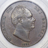 1831 Penny (CGS VF40) - William IV British Copper Coin - Nice