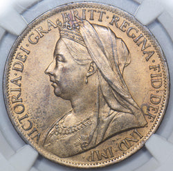 1901 Penny (NGC MS64 RB) - Victoria British Bronze Coin - Superb