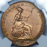 1841 Halfpenny (NGC MS63) - Victoria British Copper Coin - Superb