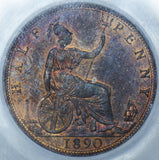 1890 Halfpenny (CGS UNC 82) - Victoria British Bronze Coin - Superb